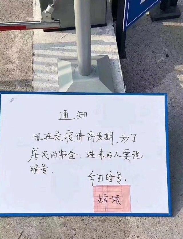 现在小区开始对暗号,对不上不给进,活生生的谍战剧