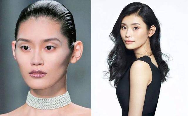 比如早期的奚梦瑶,高颧骨,太阳穴凹陷和中等高度面中,导致整张脸看