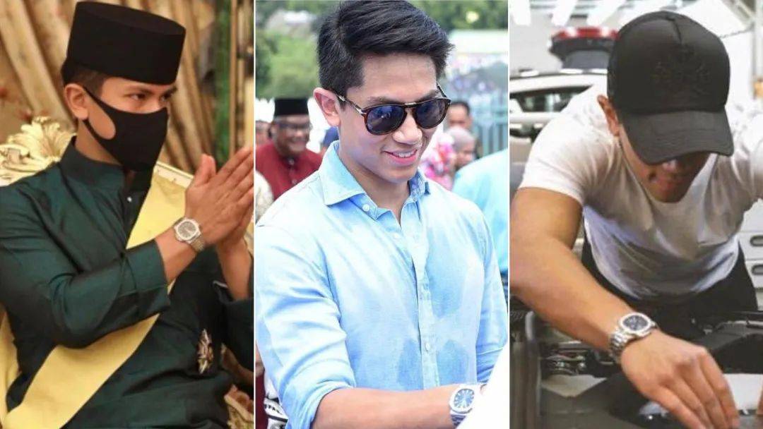 苏丹的帅大儿,有文莱最帅王子之称的马廷,不但戴了老爸同款"绿螺",还