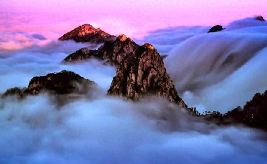 中国安徽天然奇观,飘渺虚幻云雾世界,黄山云海蕴藏的自然法则?