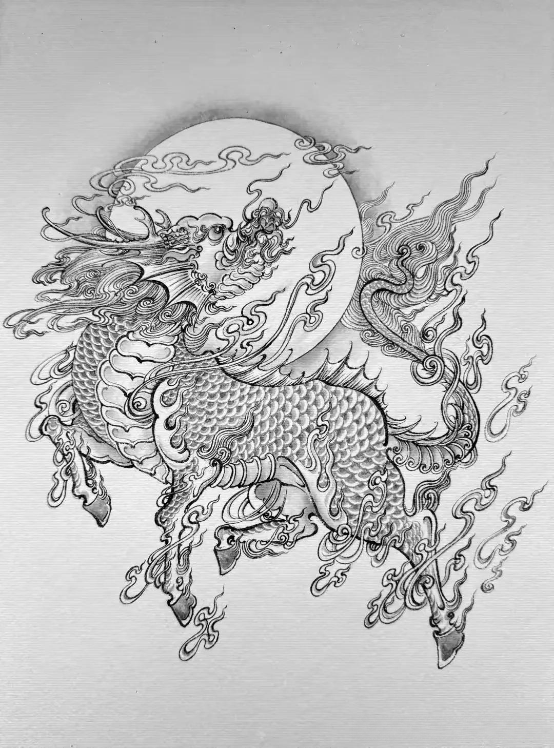 纹样收集一中国传统麒麟纹纹样