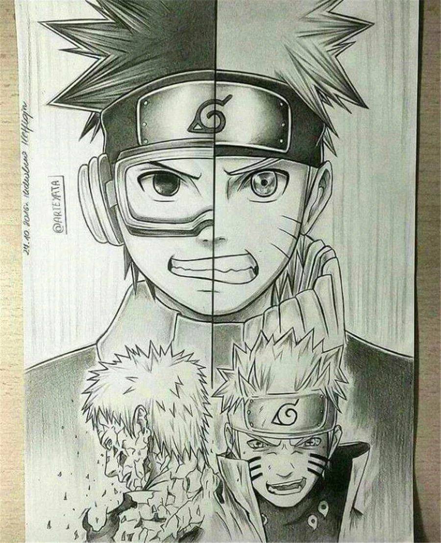 火影:波兰画师arteyata笔下的一人一半脸,佐鸣羁绊,带卡友情