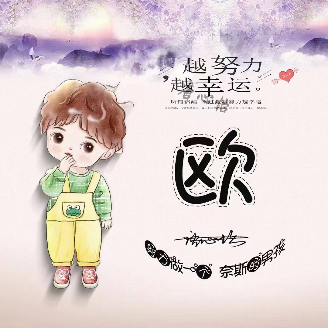 用你的名字制作微信头像,34张情侣款艺术卡通姓氏头像,请查收