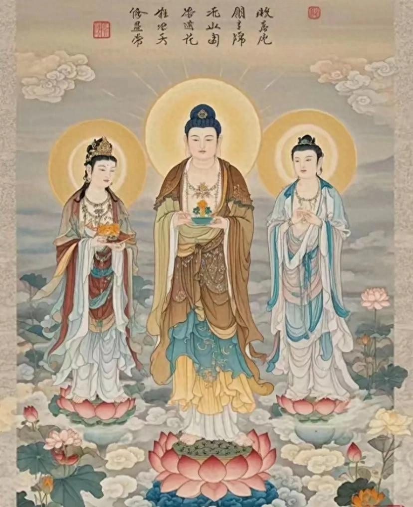 他是西方极乐世界的教主,以信仰为核心,接引众生往生西方净土