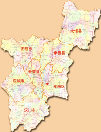 云梦县行政区划图图片