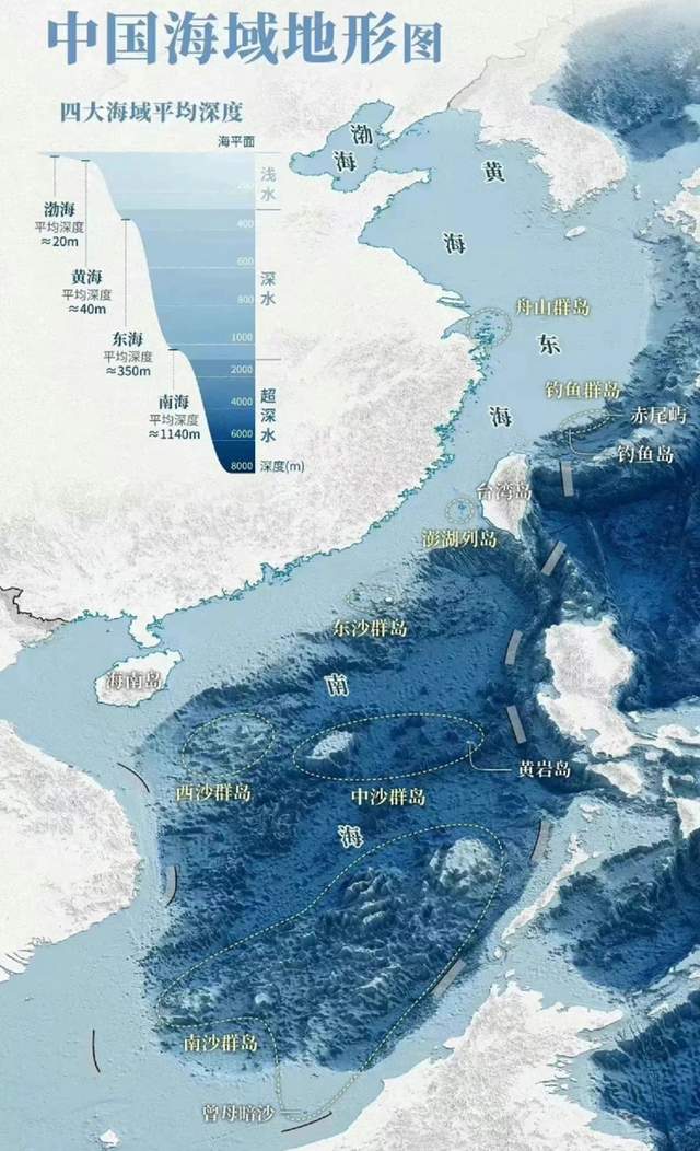 渤海地形图图片