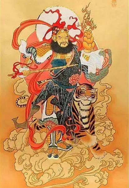 这正是武财 神赵公明元帅的形象,深受信众们的敬仰.