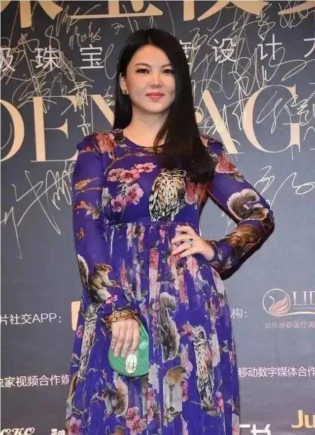 李湘胖到了150斤!穿印花裙大肚抢镜,手上黄金链条包更是奢华