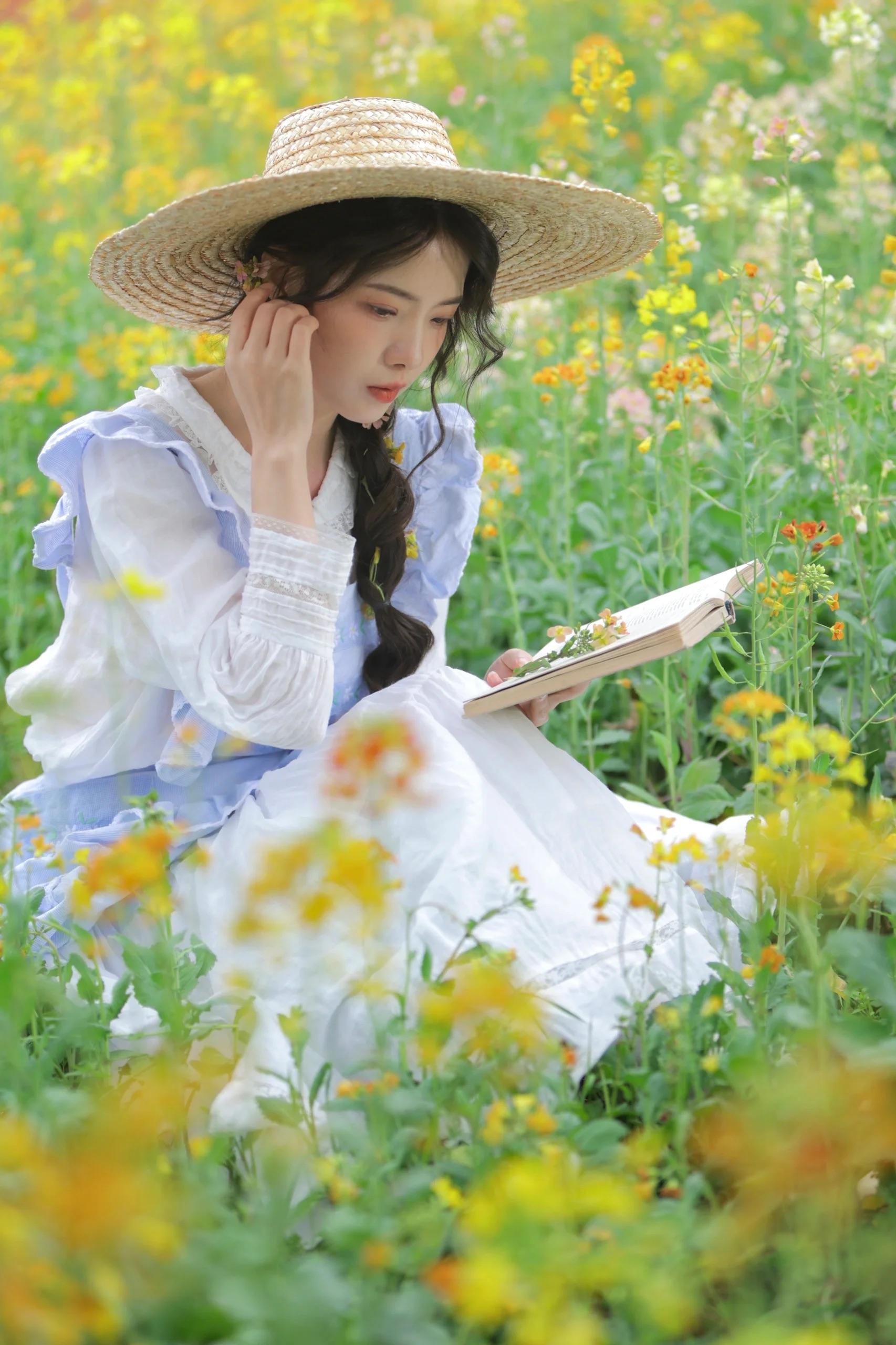 油菜花真实图片 女孩图片