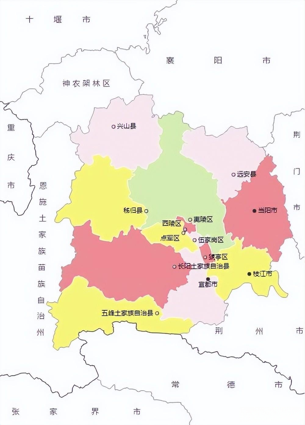 宜昌市下辖13个县级行政区划,其中5个市辖区,5个县(2个自治县),3个