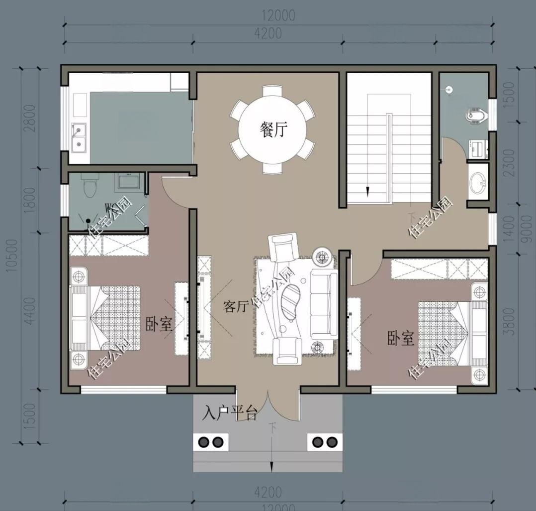 4套占地120平的农村户型图,经济实惠又好看,家家都能盖一栋!