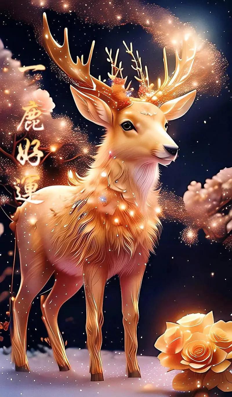 一鹿财源享通一鹿平安到家