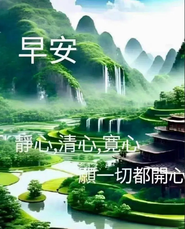 早上好山水 美景图片