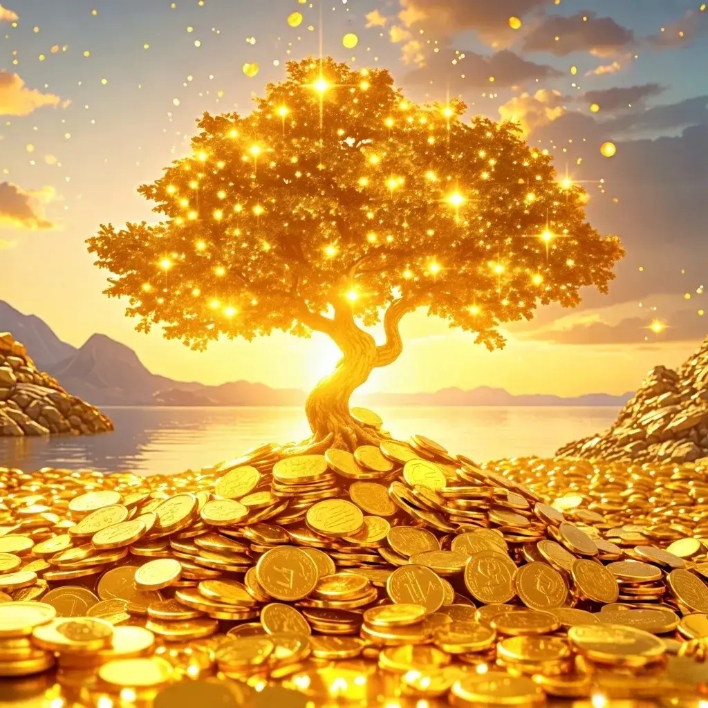 发财能量图/黄金招财树,财源广进,财源滚滚,富贵吉祥