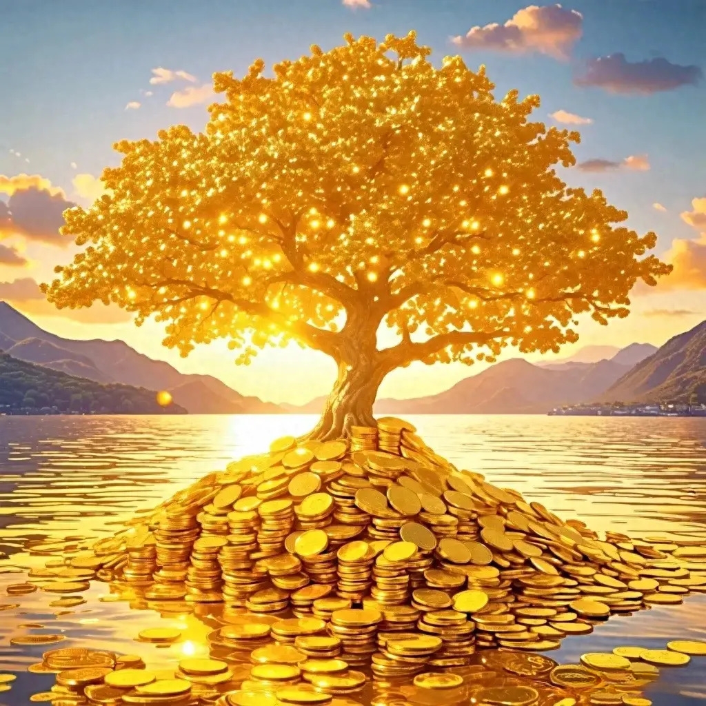发财能量图/黄金招财树,财源广进,财源滚滚,富贵吉祥
