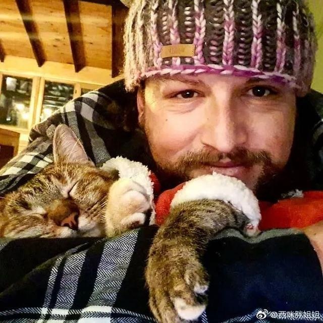 芬兰一男子带宠物猫一起旅行,画面非常有爱
