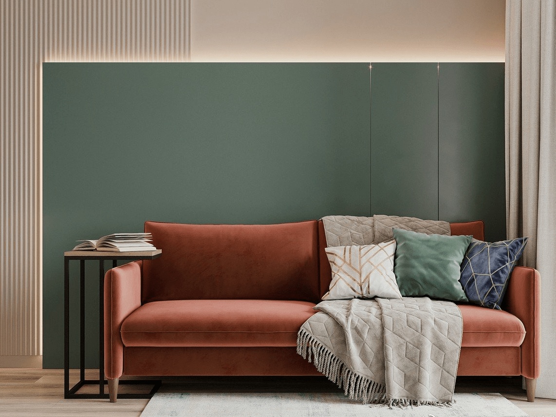 现代简约风格色彩搭配,红绿撞色提升空间氛围!