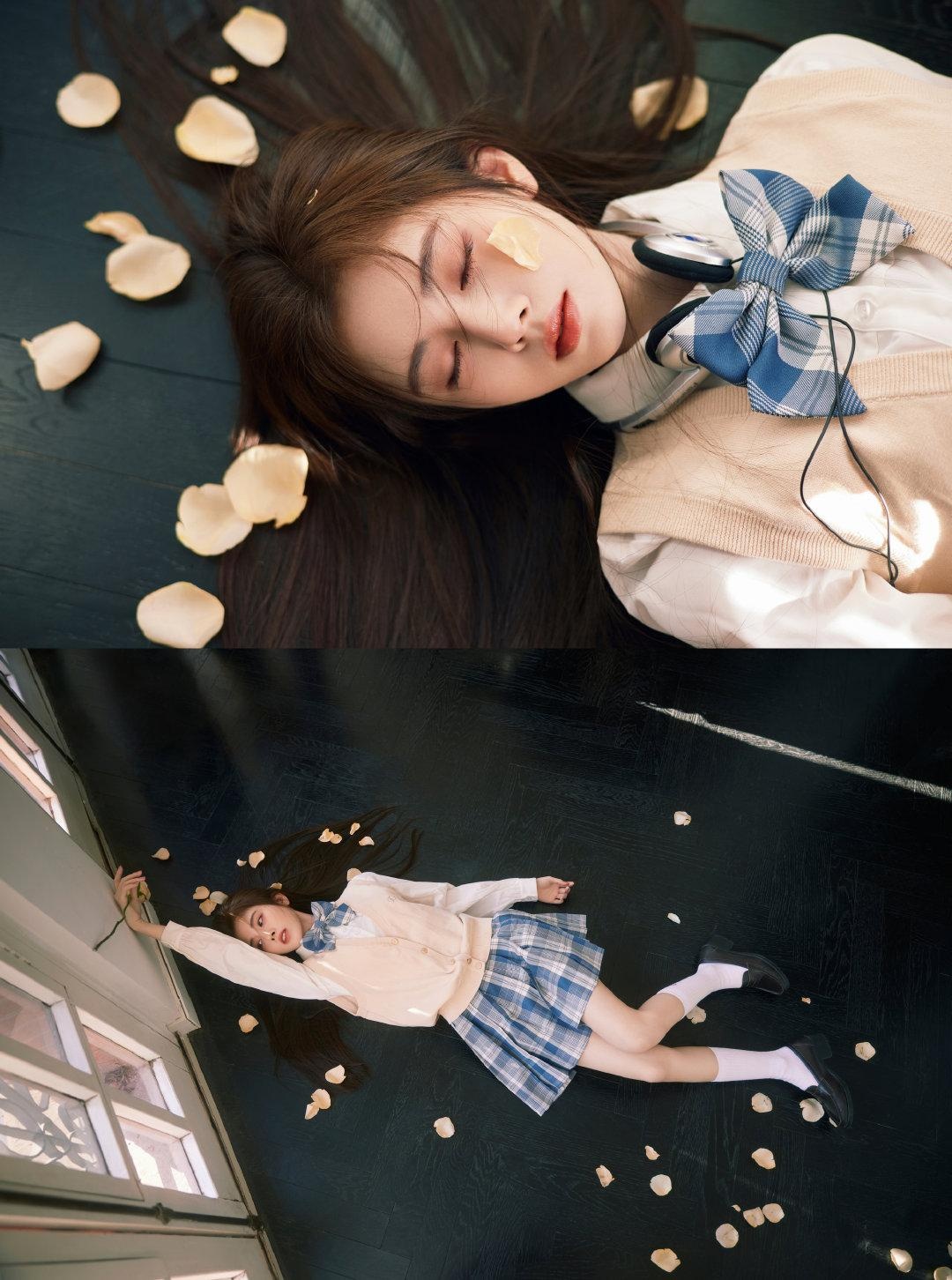 穿上制服的鞠婧祎太好看了 ,这才是"jk"应有的模样吧!